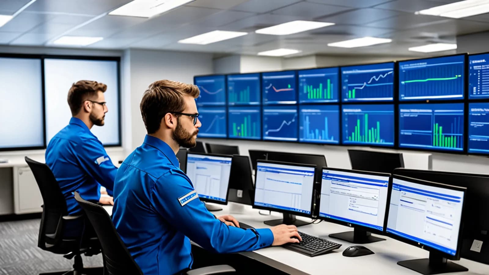 Engineers verifying backup restores and disaster-recovery failover readiness in an operations room.